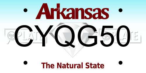 CYQG50 Arkansas License Plate
