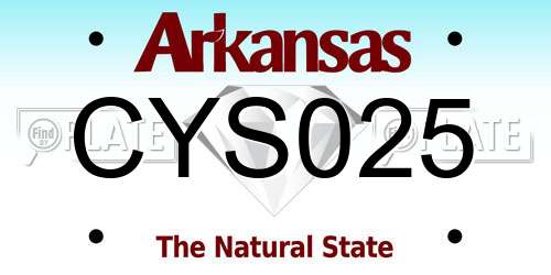 CYS025 Arkansas License Plate