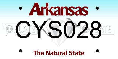 CYS028 Arkansas License Plate