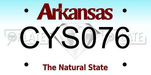 CYS076 Arkansas License Plate