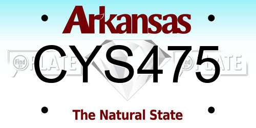 CYS475 Arkansas License Plate