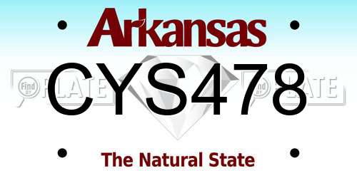 CYS478 Arkansas License Plate