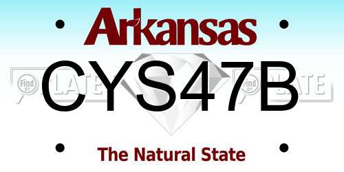 CYS47B Arkansas License Plate