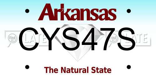 CYS47S Arkansas License Plate