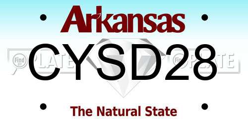 CYSD28 Arkansas License Plate