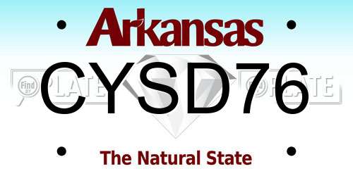 CYSD76 Arkansas License Plate