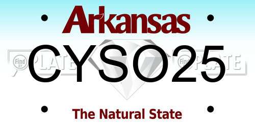 CYSO25 Arkansas License Plate