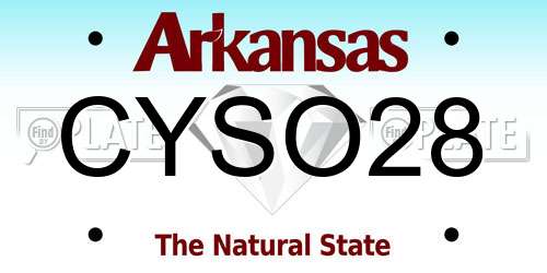 CYSO28 Arkansas License Plate