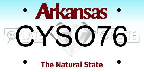 CYSO76 Arkansas License Plate