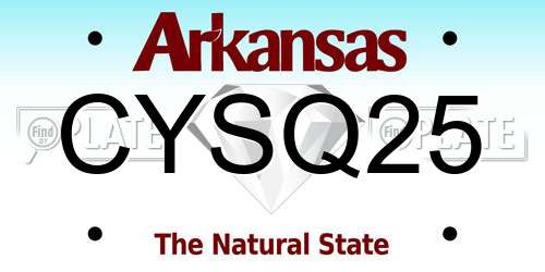 CYSQ25 Arkansas License Plate