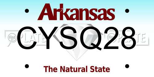 CYSQ28 Arkansas License Plate