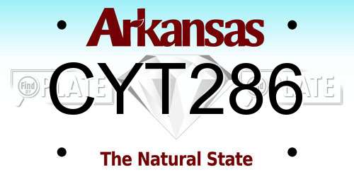 CYT286 Arkansas License Plate