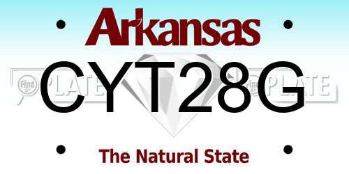 CYT28G Arkansas License Plate