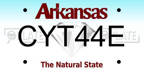 CYT44E Arkansas License Plate