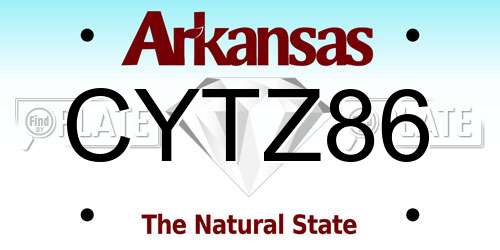 CYTZ86 Arkansas License Plate
