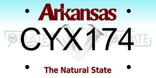 CYX174 Arkansas License Plate