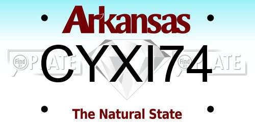 CYXI74 Arkansas License Plate