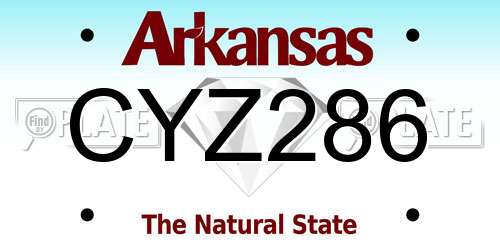 CYZ286 Arkansas License Plate