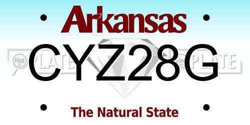 CYZ28G Arkansas License Plate