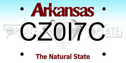 CZ0I7C Arkansas License Plate