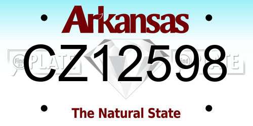CZ12598 Arkansas License Plate