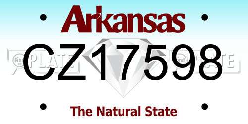 CZ17598 Arkansas License Plate