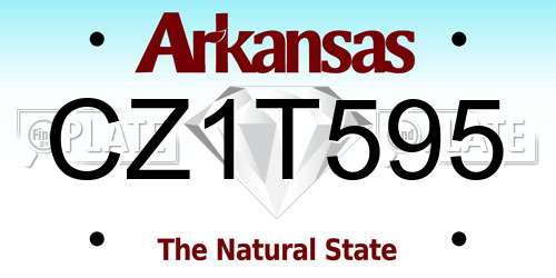 CZ1T595 Arkansas License Plate