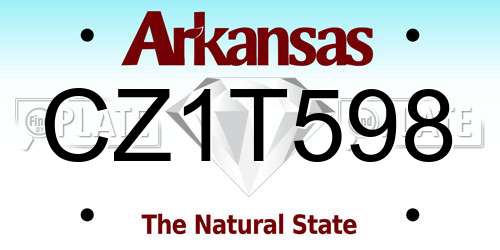 CZ1T598 Arkansas License Plate