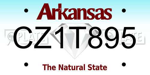 CZ1T895 Arkansas License Plate