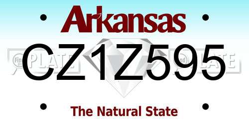 CZ1Z595 Arkansas License Plate
