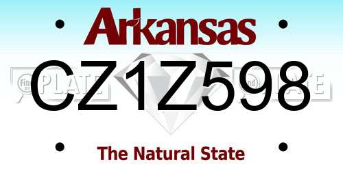 CZ1Z598 Arkansas License Plate