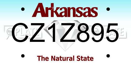 CZ1Z895 Arkansas License Plate