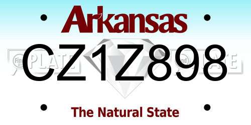 CZ1Z898 Arkansas License Plate