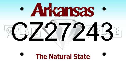 CZ27243 Arkansas License Plate