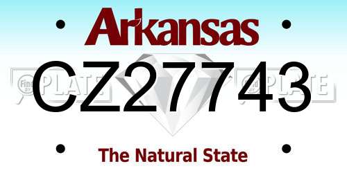 CZ27743 Arkansas License Plate