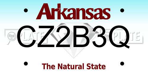 CZ2B3Q Arkansas License Plate