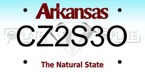CZ2S3O Arkansas License Plate