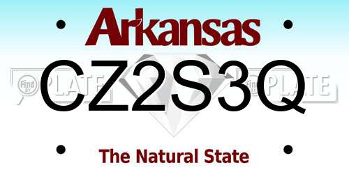 CZ2S3Q Arkansas License Plate