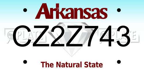 CZ2Z743 Arkansas License Plate