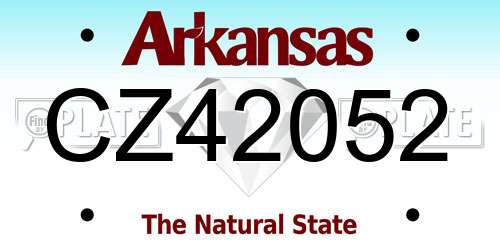 CZ42052 Arkansas License Plate