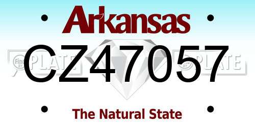 CZ47057 Arkansas License Plate