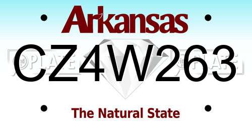 CZ4W263 Arkansas License Plate