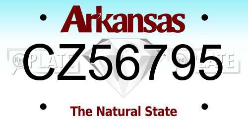 CZ56795 Arkansas License Plate