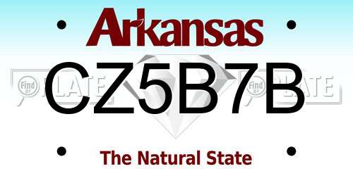 CZ5B7B Arkansas License Plate