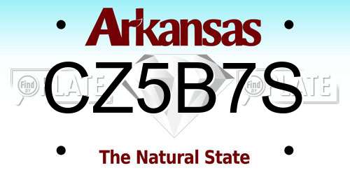 CZ5B7S Arkansas License Plate