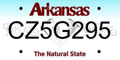 CZ5G295 Arkansas License Plate