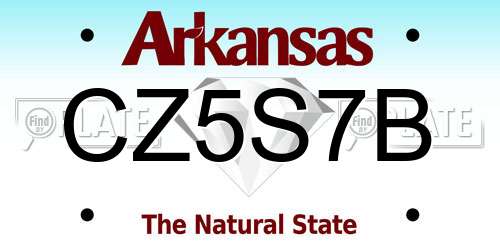 CZ5S7B Arkansas License Plate