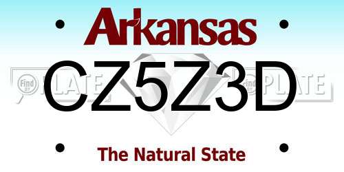 CZ5Z3D Arkansas License Plate