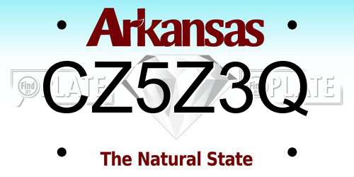 CZ5Z3Q Arkansas License Plate