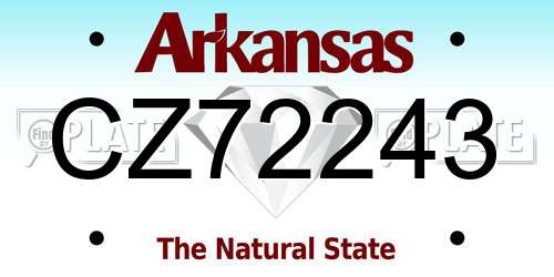 CZ72243 Arkansas License Plate